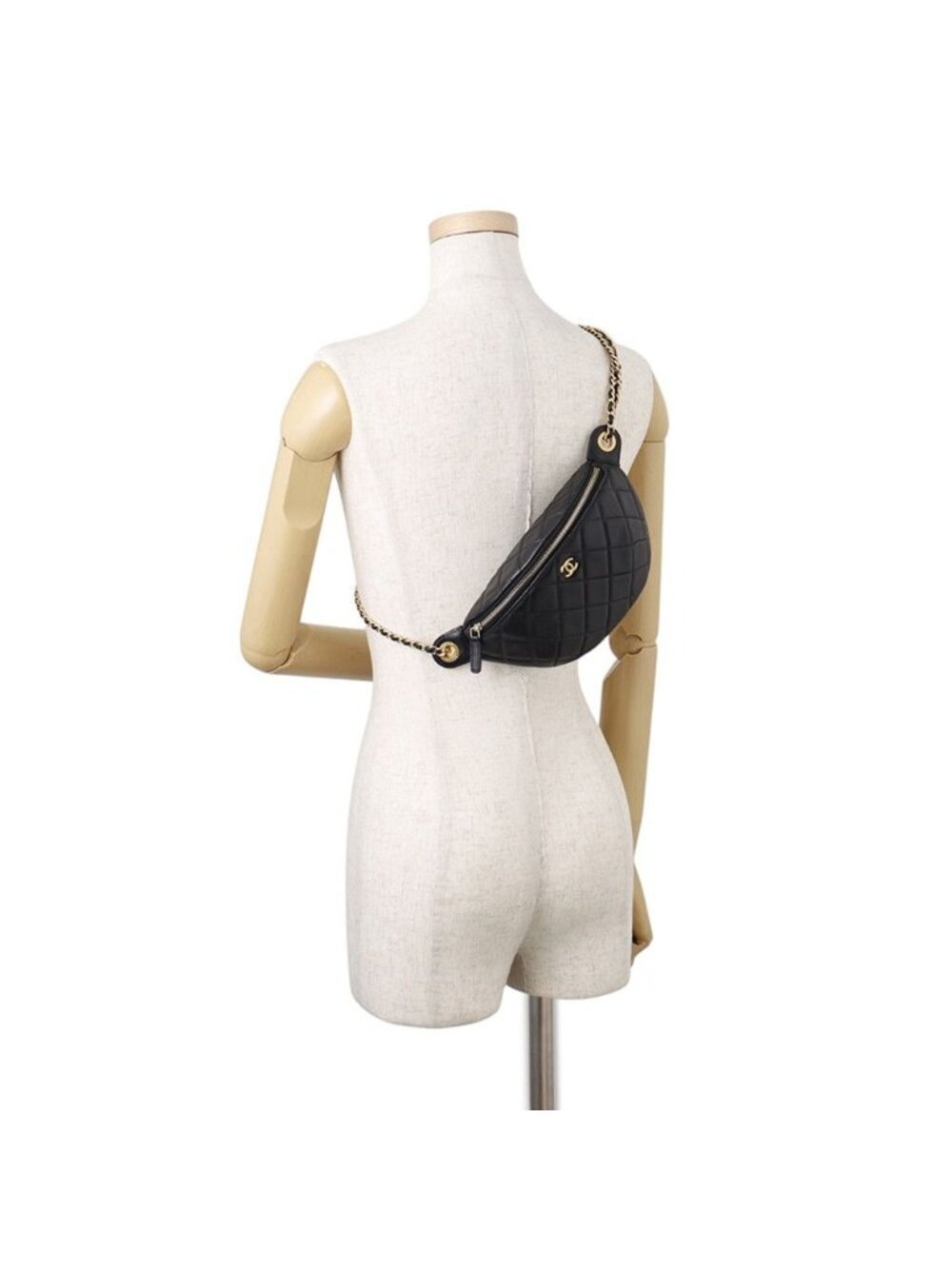 Chanel Belt Bag Quilted CC Logo Lambskin Coco Ball Black - Picture 4 of 10